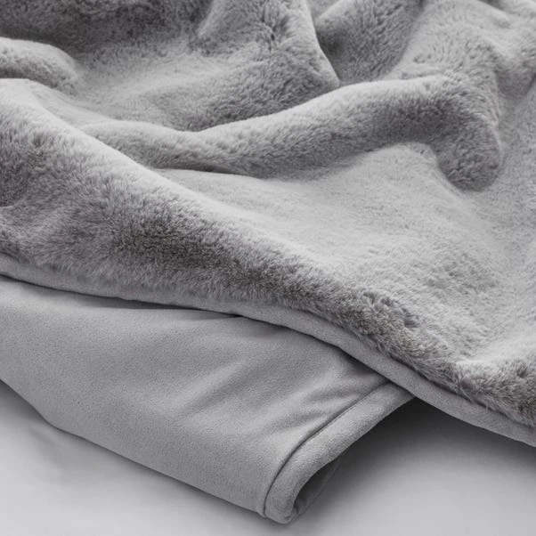 Dorma Purity Faux Fur Grey Bedspread 6 Dorma Purity Faux Fur Grey Bedspread - Image 4