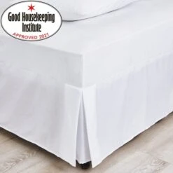 Non Iron Plain Dye White Fitted Valance Sheet -furn Sale Store 30145708