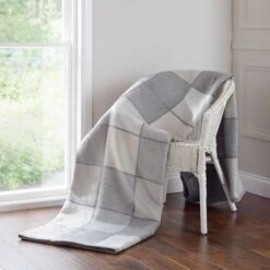 Super Soft Large Check Grey Blanket 9 Super Soft Large Check Grey Blanket -furn Sale Store 30232549 alt01