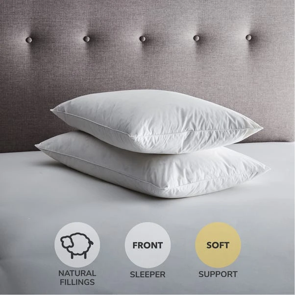 Fogarty Pack Of 2 Duck Feather & Down Front Sleeper Pillows 3 Fogarty Pack Of 2 Duck Feather & Down Front Sleeper Pillows