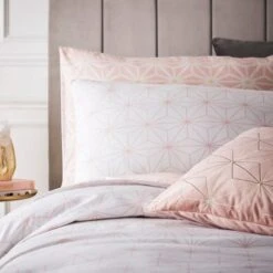 Furn. Tessellate Geometric Blush Reversible Duvet Cover And Pillowcase Set -furn Sale Store 30680366 alt02