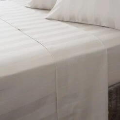 Hotel Cotton 230 Thread Count White Stripe Flat Sheet 34 Hotel Cotton 230 Thread Count White Stripe Flat Sheet -furn Sale Store 30691279