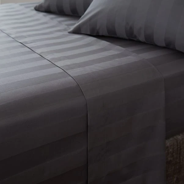 Hotel Cotton 230 Thread Count White Stripe Flat Sheet 12 Hotel Cotton 230 Thread Count White Stripe Flat Sheet - Image 10