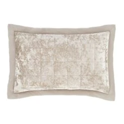 Catherine Lansfield Natural Crushed Velvet Pillowsham Pair
