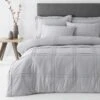 Denver Marl Grey Pintuck Duvet Cover And Pillowcase Set -furn Sale Store 30711780