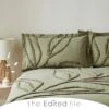 Tufted Leaf Olive 100% Organic Cotton Oxford Pillowcase 1 Tufted Leaf Olive 100% Organic Cotton Oxford Pillowcase -furn Sale Store 30726093