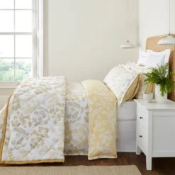 Dorma Daylesford Yellow 100% Cotton Bedspread -furn Sale Store 30752385 alt01