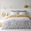 Scandi Floral Grey Duvet Cover And Pillowcase Set -furn Sale Store 30772206