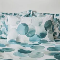 Watercolour Circles Teal Duvet Cover And Pillowcase Set -furn Sale Store 30798229 alt02
