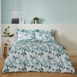 Watercolour Circles Teal Duvet Cover And Pillowcase Set -furn Sale Store 30798230 alt01