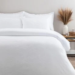 Croston Waffle White Duvet Cover And Pillowcase Set -furn Sale Store 30807785 alt02