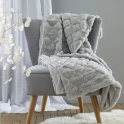 Catherine Lansfield Cosy Diamond 130cm X 170cm Throw -furn Sale Store 30812045