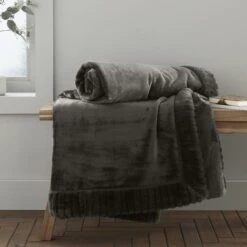 Catherine Lansfield Faux Velvet 150cm X 200cm Throw -furn Sale Store 30812058