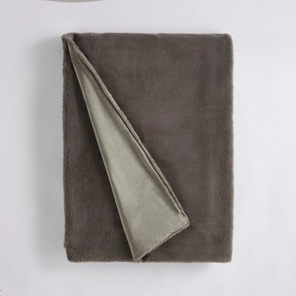 Lenon Faux Fur Throw, Grey 130cm X 170cm 7 Lenon Faux Fur Throw, Grey 130cm X 170cm - Image 5