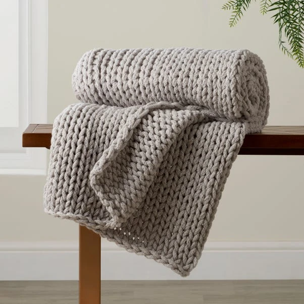 Chunky Knit Recycled Throw 130cm X 170cm 12 Chunky Knit Recycled Throw 130cm X 170cm - Image 10