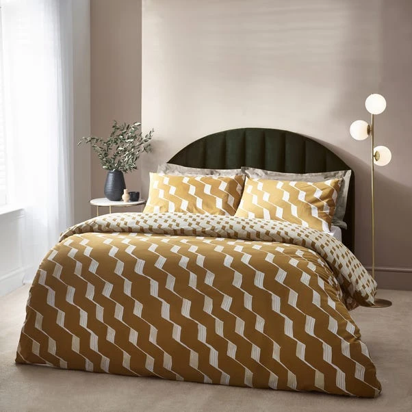 HÖEM Zabine Cotton Rich Duvet Cover & Pillowcase Set, Mustard 3 HÖEM Zabine Cotton Rich Duvet Cover & Pillowcase Set, Mustard
