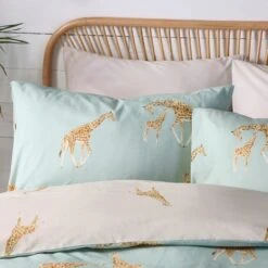 Fusion Milo Giraffe Duck Egg Blue Duvet Cover And Pillowcase Set -furn Sale Store 30858311 alt01