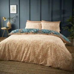 Catherine Lansfield Tropic Tiger Leaf Reversible Green Duvet Cover & Pillowcase Set -furn Sale Store 30867215 alt02