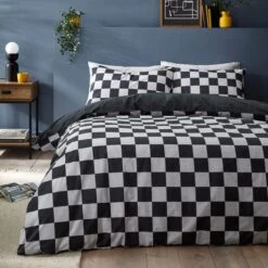 Checkerboard Duvet Cover & Pillowcase Set -furn Sale Store 30871156