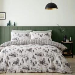 Catherine Lansfield Alpine Village Brushed Cotton Duvet Cover & Pillowcase Set