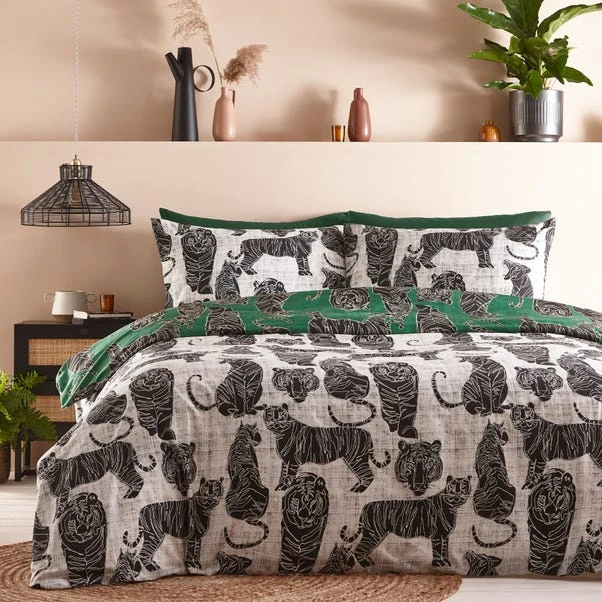 Furn. Wildcat Duvet Cover And Pillowcase Set Jungle Green 15 Furn. Wildcat Duvet Cover And Pillowcase Set Jungle Green - Image 13
