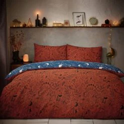 Furn. Witchy Vibes Duvet Cover And Pillowcase Set Rust -furn Sale Store 30877043