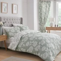 Dreams And Drapes Chrysanthemum Reversible Duvet Cover And Pillowcase Set -furn Sale Store 30888394