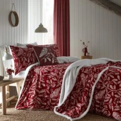 Dreams And Drapes Lodge Woodland Owls Red Duvet Cover And Pillowcase Set 9 Dreams And Drapes Lodge Woodland Owls Red Duvet Cover And Pillowcase Set -furn Sale Store 30888532 alt03
