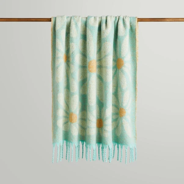 Retro Flower Mohair Throw 130cm X 180cm 4 Retro Flower Mohair Throw 130cm X 180cm - Image 2