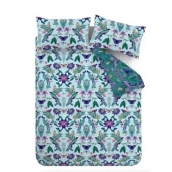 Catherine Lansfield Mya Tropical Floral Duck Egg Blue Duvet Cover And Pillowcase Set 24 Catherine Lansfield Mya Tropical Floral Duck Egg Blue Duvet Cover And Pillowcase Set -furn Sale Store 30892692 alt04