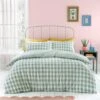 Catherine Lansfield Seersucker Gingham Check Duvet Cover & Pillowcase Set -furn Sale Store 30892715