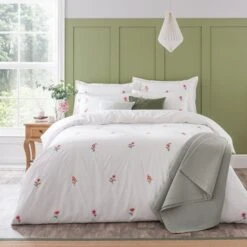 Rosetta Floral Embroidery Duvet Cover & Pillowcase Set -furn Sale Store 30897865