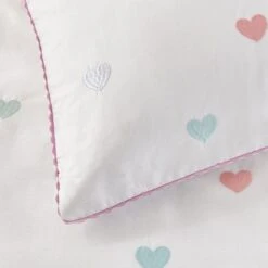 Embroidered Hearts Single Duvet Cover And Pillowcase Set -furn Sale Store 30898199 alt04