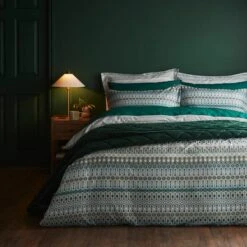 Wisley Retro Geo Sage Duvet Cover And Pillowcase Set -furn Sale Store 30901609