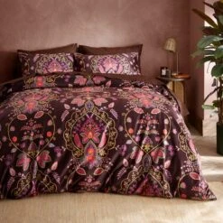 Indienne Paisley Brown Duvet Cover And Pillowcase Set -furn Sale Store 30902327