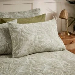 Jaden Palm Olive Duvet Cover And Pillowcase Set -furn Sale Store 30902435 alt01