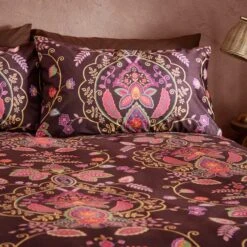 Indienne Paisley Brown Duvet Cover And Pillowcase Set -furn Sale Store 30902509 alt01