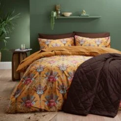 Yael Jungle Leopard Ochre Duvet Cover And Pillowcase Set -furn Sale Store 30902569 alt07