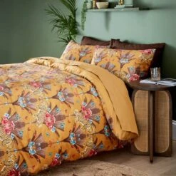 Yael Jungle Leopard Ochre Duvet Cover And Pillowcase Set -furn Sale Store 30902634 alt06