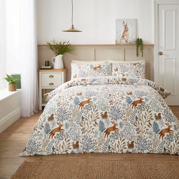 Woodland Tale Brushed Cotton Duvet Cover And Pillowcase Set 3 Woodland Tale Brushed Cotton Duvet Cover And Pillowcase Set