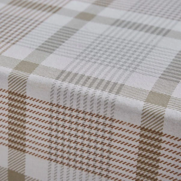 Grey Natural Check Brushed Cotton Fitted Sheet 11 Grey Natural Check Brushed Cotton Fitted Sheet - Image 9