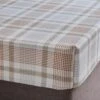 Grey Natural Check Brushed Cotton Fitted Sheet 1 Grey Natural Check Brushed Cotton Fitted Sheet -furn Sale Store 30907946