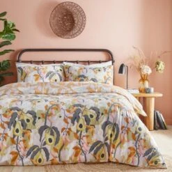 Furn. Huerta Orange Duvet Cover And Pillowcase Set -furn Sale Store 30912343 alt02