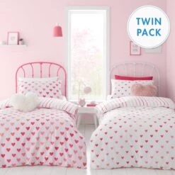 Catherine Lansfield Set Of 2 Hearts And Stripes Reversible Duvet Cover And Pillowcase Sets 22 Catherine Lansfield Set Of 2 Hearts And Stripes Reversible Duvet Cover And Pillowcase Sets -furn Sale Store 30913726 alt01