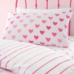 Catherine Lansfield Set Of 2 Hearts And Stripes Reversible Duvet Cover And Pillowcase Sets 24 Catherine Lansfield Set Of 2 Hearts And Stripes Reversible Duvet Cover And Pillowcase Sets -furn Sale Store 30913726 alt03