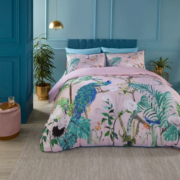 Soiree Peacock Jungle 200 Thread Count Cotton Duvet Cover And Pillowcase Set 13 Soiree Peacock Jungle 200 Thread Count Cotton Duvet Cover And Pillowcase Set - Image 11
