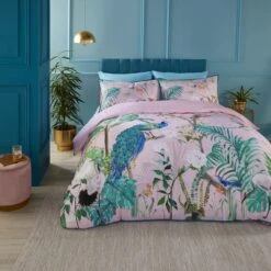Soiree Peacock Jungle 200 Thread Count Cotton Duvet Cover And Pillowcase Set 22 Soiree Peacock Jungle 200 Thread Count Cotton Duvet Cover And Pillowcase Set -furn Sale Store 30916046