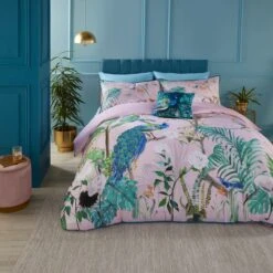 Soiree Peacock Jungle 200 Thread Count Cotton Duvet Cover And Pillowcase Set 26 Soiree Peacock Jungle 200 Thread Count Cotton Duvet Cover And Pillowcase Set -furn Sale Store 30916046 alt07
