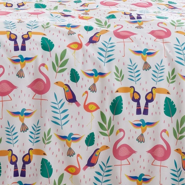 Fusion Tropical Flamingo Reversible Duvet Cover And Pillowcase Set 5 Fusion Tropical Flamingo Reversible Duvet Cover And Pillowcase Set - Image 3