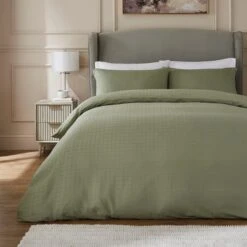 Hotel 200 Thread Count Check Duvet Cover & Pillowcase Set -furn Sale Store 30921130